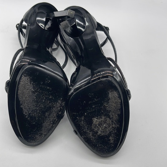SAINT LAURENT 110MM PATENT LEATHER PLATFORM SANDALS, SIZE 40IT, COLOR NERO/BLACK - Picture 5 of 9